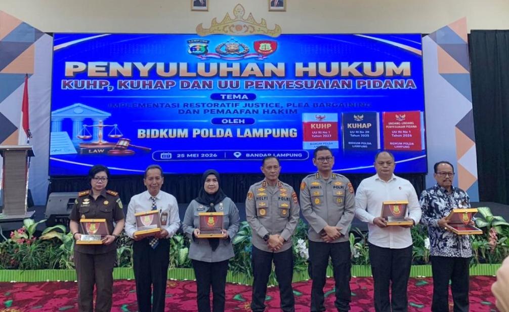 Bidkum Polda Lampung Gelar Penyuluhan Hukum Implementasi RJ, Plea Bargaining dan Pemaafan Hakim