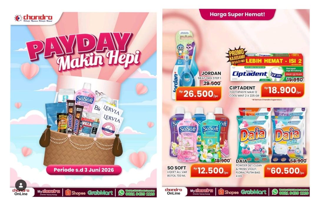 Jaga Stabilitas Kantong Akhir Bulan, Chandra Superstore Gulirkan Promo Payday hingga 3 Juni 2026