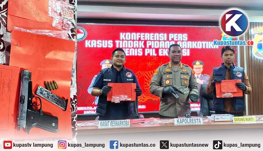 Dua Pengedar Ekstasi Ditangkap di Bandar Lampung, Satu Diantaranya Pecatan TNI AU
