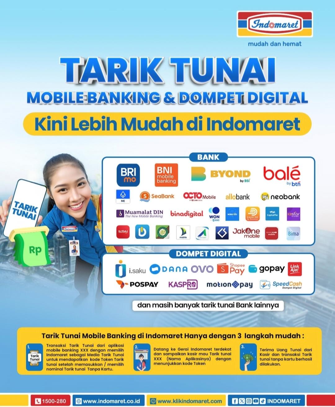 Mudah dan Praktis, Begini Cara Tarik Tunai Saldo Mobile Banking dan Dompet Digital di Indomaret