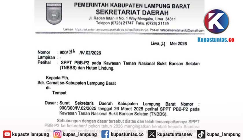 Sengkarut Agraria Lampung Barat, Pajak Dipungut di Kawasan Hutan Negara