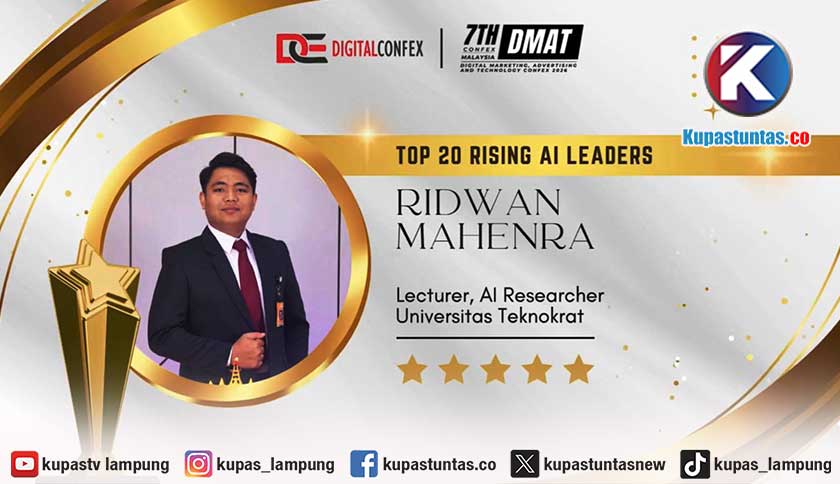 Dosen Peneliti AI Universitas Teknokrat Ridwan Mahenra Raih Penghargaan Internasional 'Top 20 Rising AI Leaders' di Malaysia
