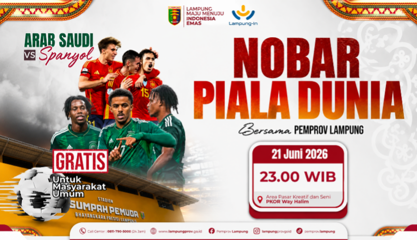 Pemprov Lampung Gelar Nobar Piala Dunia 2026 di PKOR Way Halim