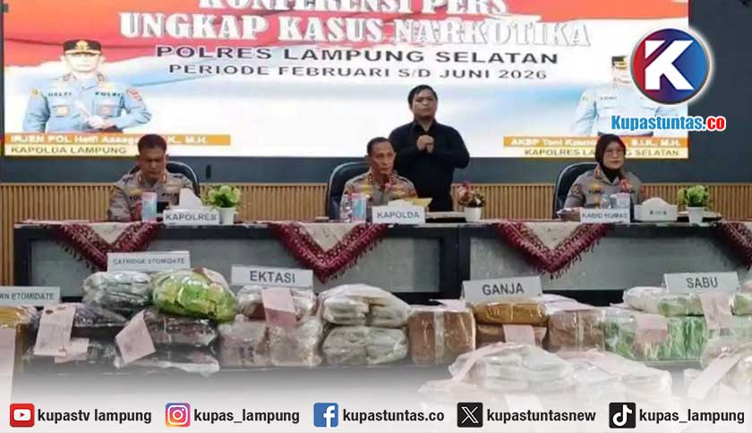Polda Lampung Sita 179,5 Kg Sabu dari 24 Tersangka Jaringan Lintas Pulau