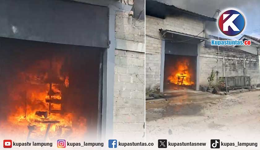 Gudang Kasur dan Mebel di Lampung Timur Ludes Terbakar, Kerugian Ditaksir Capai 1,5 miliar