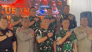 Momen Kebersamaan Polisi dan TNI Warnai Syukuran HUT ke-80 Polisi Militer TNI AD di Lampung