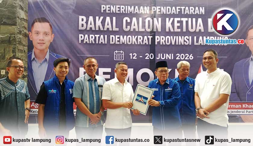 Budiman AS Daftar Calon Ketua DPD Demokrat Lampung, Targetkan Partai Kembali Menang