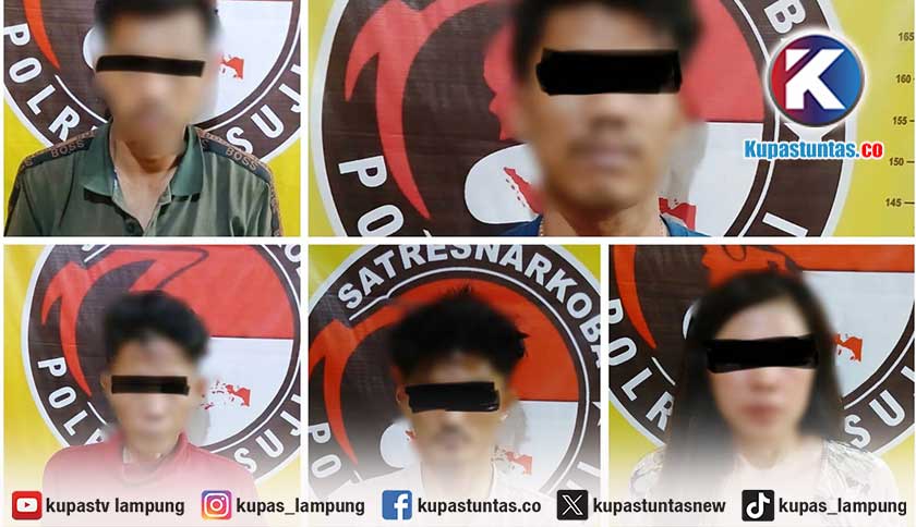 Lima Warga Riau Edarkan 293 Gram Sabu dan 100 Butir Ekstasi Diamankan Polres Mesuji