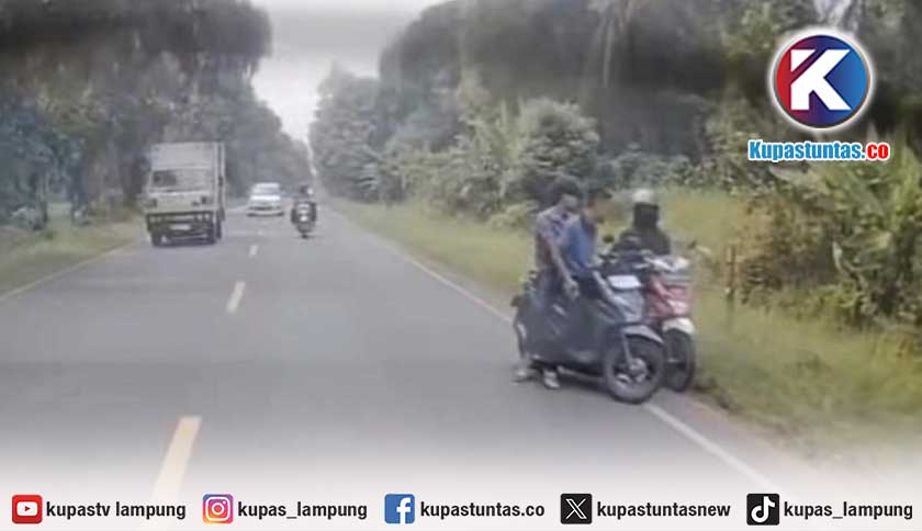 Pelaku Begal di Lampung Timur Viral Terekam Dashcam Serahkan Diri