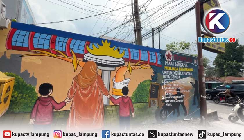 Lukisan Mural Warnai Lokasi Meninggalnya Bripka Arya Supena