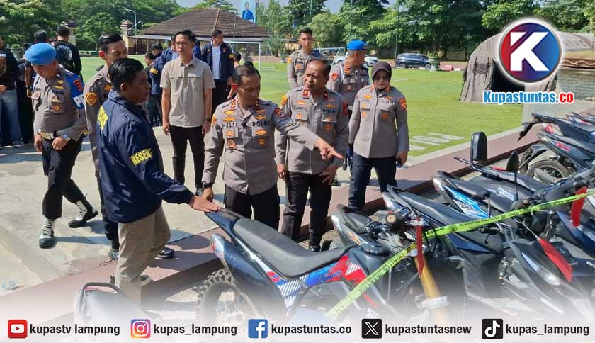 Operasi Street Crime, Polda Lampung Sita 38 Motor Curian Hingga 8 Senpi Rakitan