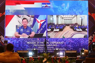 Musda VI Demokrat Lampung, AHY Ajak Kader Demokrat Kawal Pembangunan dan Perkuat Konsolidasi