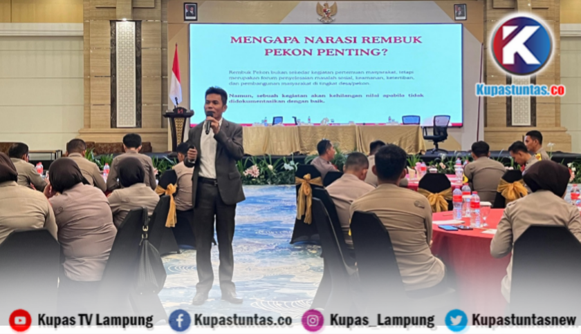 Donald Harris Sihotang Bekali Personel Binmas Polda Lampung Teknik Narasi, Viralisasi Rembuk Pekon dan Pemanfaatan AI