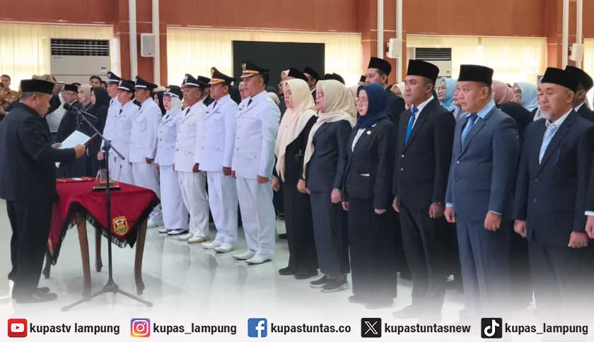 96 Pejabat Pemkot Bandar Lampung Dilantik, Dua Camat dan Lima Lurah Berganti