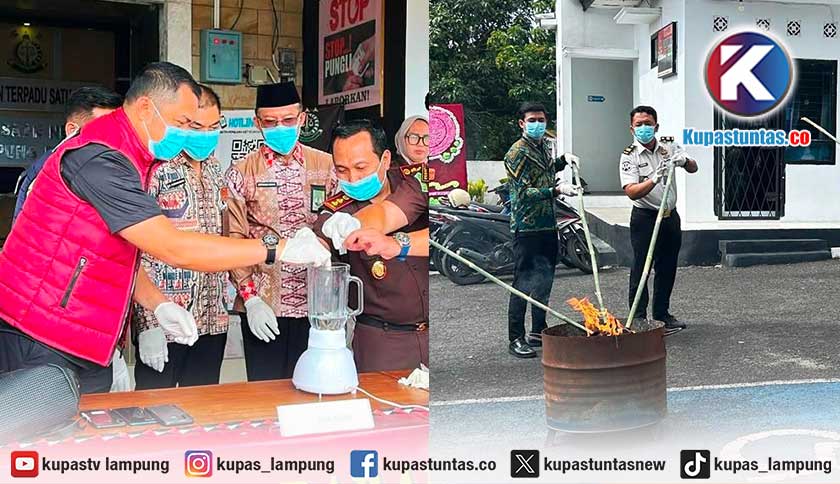 Kejari Lampung Barat Musnahkan 3,7 Gram Sabu dari 16 Perkara