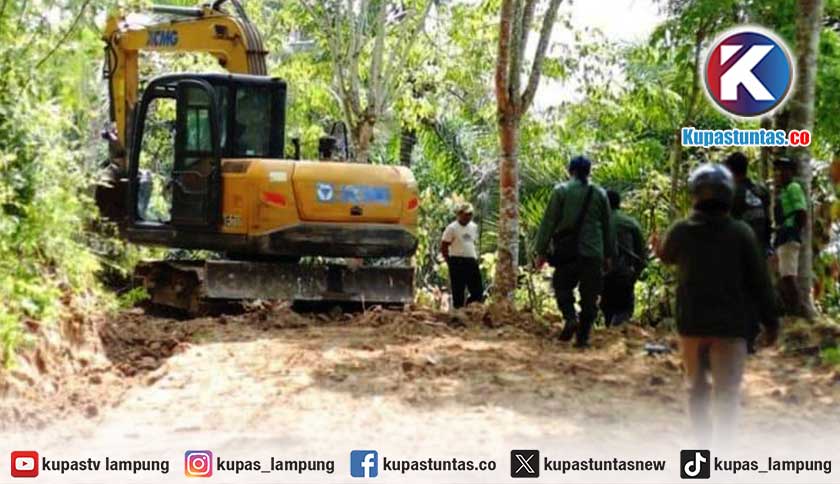 Dua Warga Lampung Barat Jadi Tersangka Pembukaan Jalan Ilegal di TNBBS, Excavator Disita