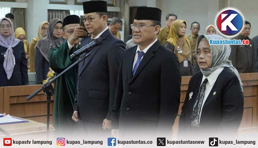 Tiga Pejabat Pemprov Lampung Resmi Dilantik, Marindo Tekankan Integritas dan Inovasi