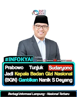 Prabowo Tunjuk Sudaryono Jadi Kepala Badan Gizi Nasional Gantikan Nanik S Deyang