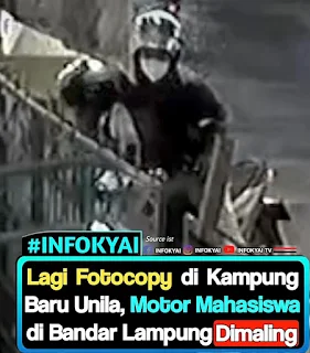 Lagi Fotokopi di Kampung Baru Unila, Motor Mahasiswa di Bandar Lampung Raib Digondol Maling