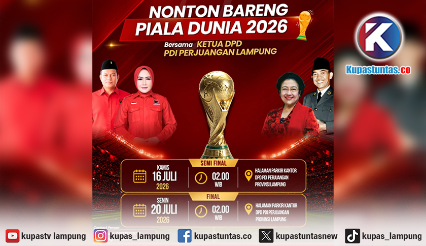 DPD PDI Perjuangan Lampung Gelar Nobar Semifinal dan Final Piala Dunia 2026