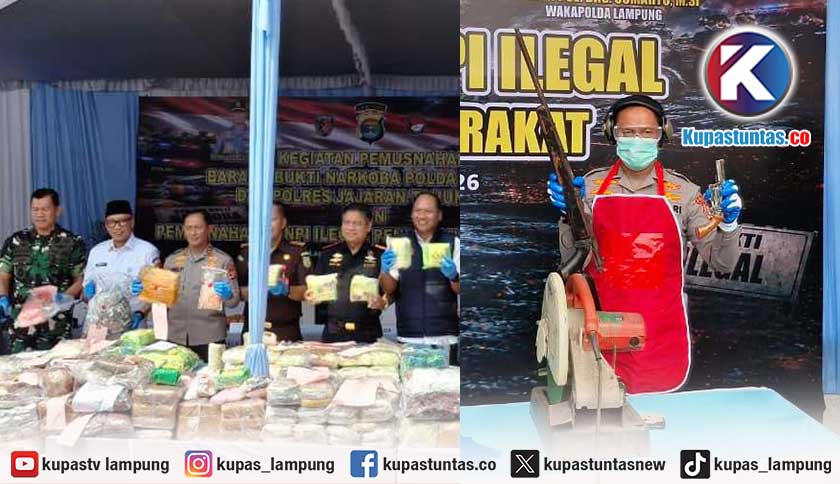 Polda Musnahkan Narkotika Senilai Rp264,9 Miliar, 166 Senjata Api Rakitan Ikut Dimusnahkan