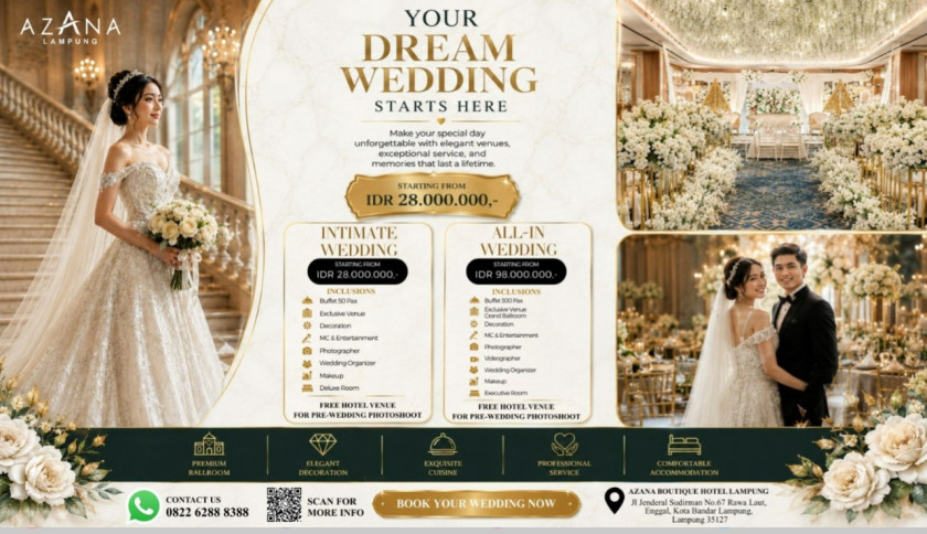 Azana Boutique Hotel Lampung Hadirkan Penawaran Pernikahan Eksklusif di Wedding Fair Lampung City Mall