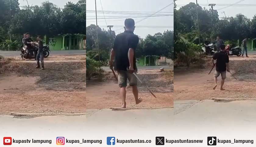 Viral Aksi Saling Bacok Pakai Pedang di Lampung Timur, Polisi Dalami Motifnya
