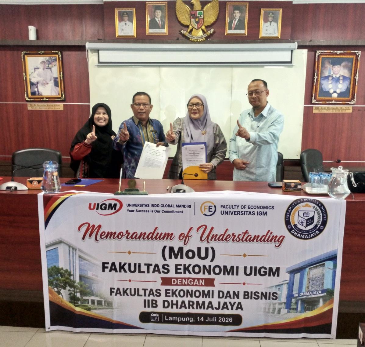 Perkuat Tridarma Perguruan Tinggi, IIB Darmajaya dan UIGM Palembang Tanda Tangani MoU