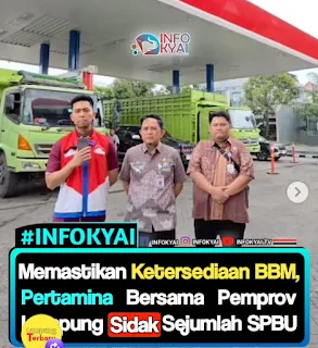 Memastikan Ketersediaan BBM, Pertamina Bersama Pemprov Lampung Sidak Sejumlah SPBU
