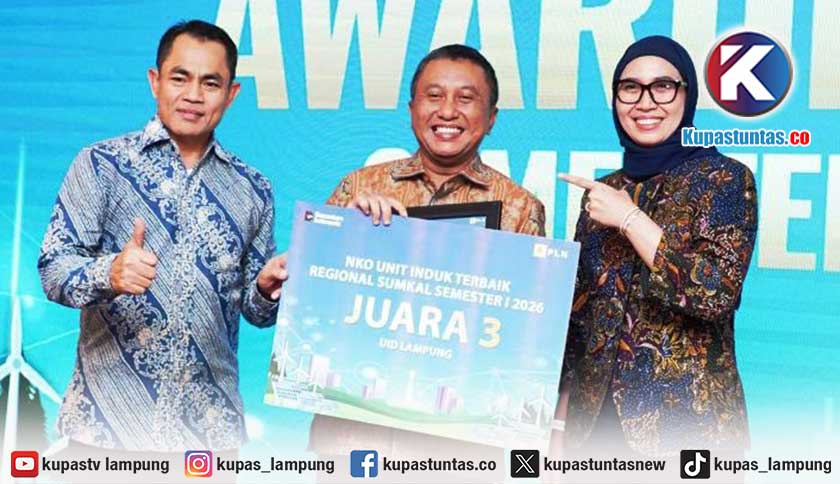 PLN UID Lampung Raih Juara 3 Kinerja Operasi Regional Sumkal Semester I 2026, Melalui Peningkatan Keandalan Kelistrikan dan Pertumbuhan Penjualan