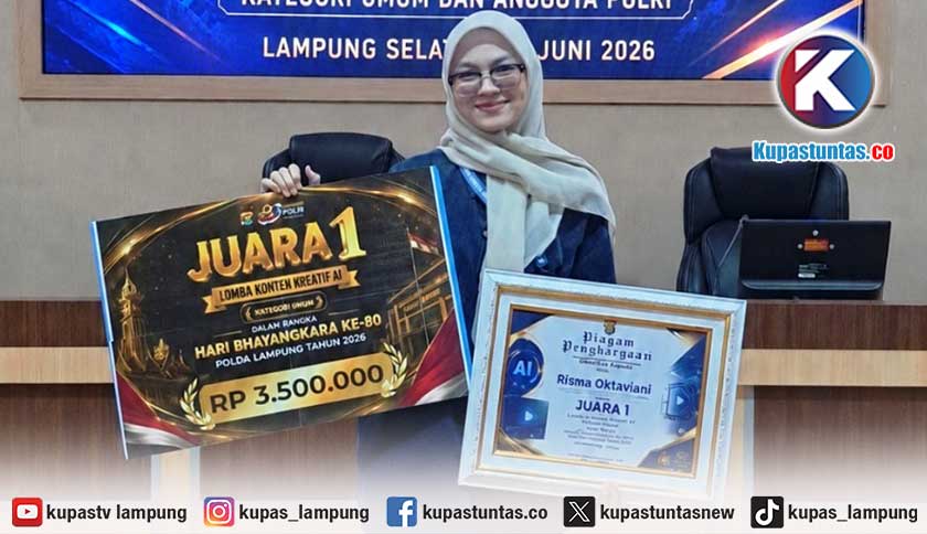 Mahasiswi Center of Excellence Metaverse Universitas Teknokrat Indonesia Raih Juara 1 Lomba Kreatif Video AI Humas Polda Lampung