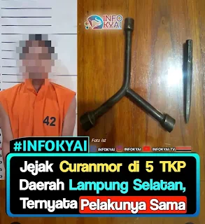 Jejak Curanmor di 5 TKP Daerah Lampung Selatan, Ternyata Pelakunya Sama