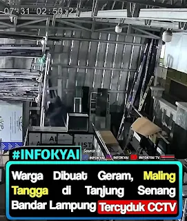 Warga Dibuat Geram, Maling Tangga di Tanjung Senang Bandar Lampung Tercyduk CCTV