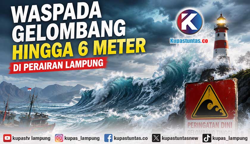 Waspada! Gelombang Tinggi Mengancam Perairan Barat Lampung