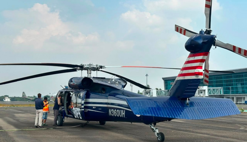 Helikopter BNPB Mulai Waterbombing Karhutla di TN Way Kambas