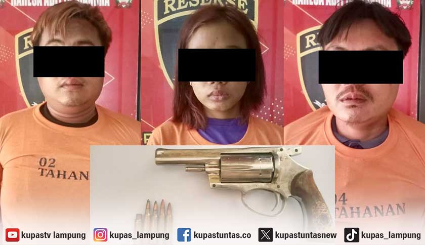 Polisi Bongkar Komplotan Curat Lintas Kabupaten di Lamteng, Senpi Rakitan Disita