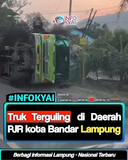 Truk Barang Terguling di PJR Bandar Lampung, Sempat Bikin Arus Lalu Lintas Terganggu
