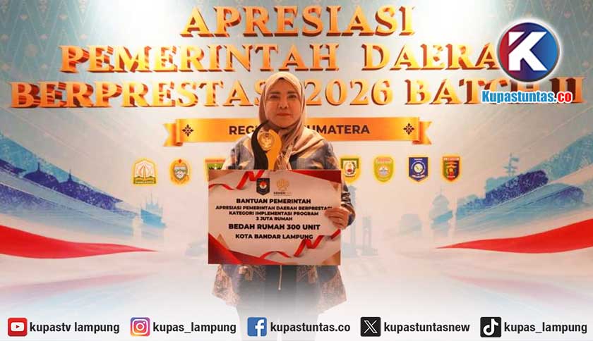 Sukseskan Program 3 Juta Rumah, Pemkot Bandar Lampung Kembali Raih Penghargaan