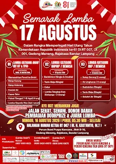 Semarak Lomba HUT ke-81 Kemerdekaan RI Siap Meriahkan RT 007 Gedong Meneng