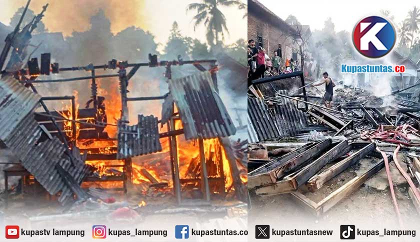 Ludes Dilalap Api, Rumah Sayuti di Kalimiring Tanggamus Tinggal Puing