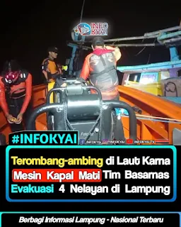 Respons Cepat Basarnas, Empat Nelayan Selamat dari Insiden Kapal Mati Mesin di Krakatau