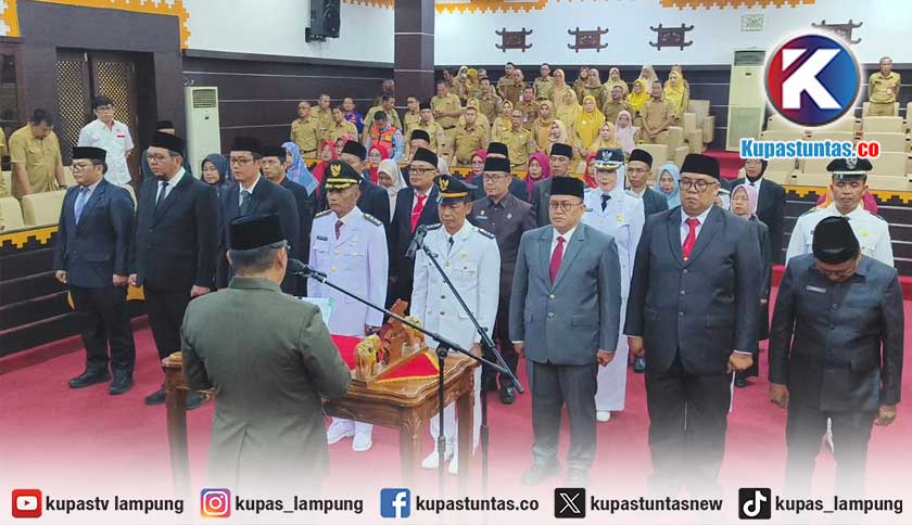 Sekda Lantik 34 Pejabat Baru di Metro, Ini Daftarnya