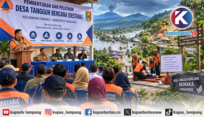 Semaka Tanggamus Rawan Banjir dan Longsor, Tiga Pekon Disiapkan Jadi Desa Tangguh Bencana