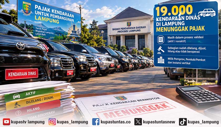 19 Ribu Kendaraan Dinas di Lampung Menunggak Pajak