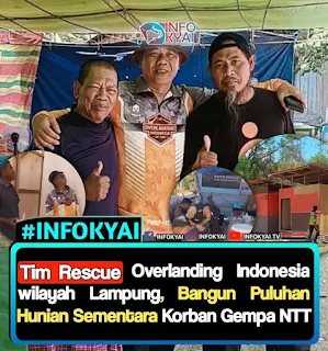 Tim Rescue Overlanding Indonesia Wilayah Lampung, Bangun Puluhan Hunian Sementara Korban Gempa NTT