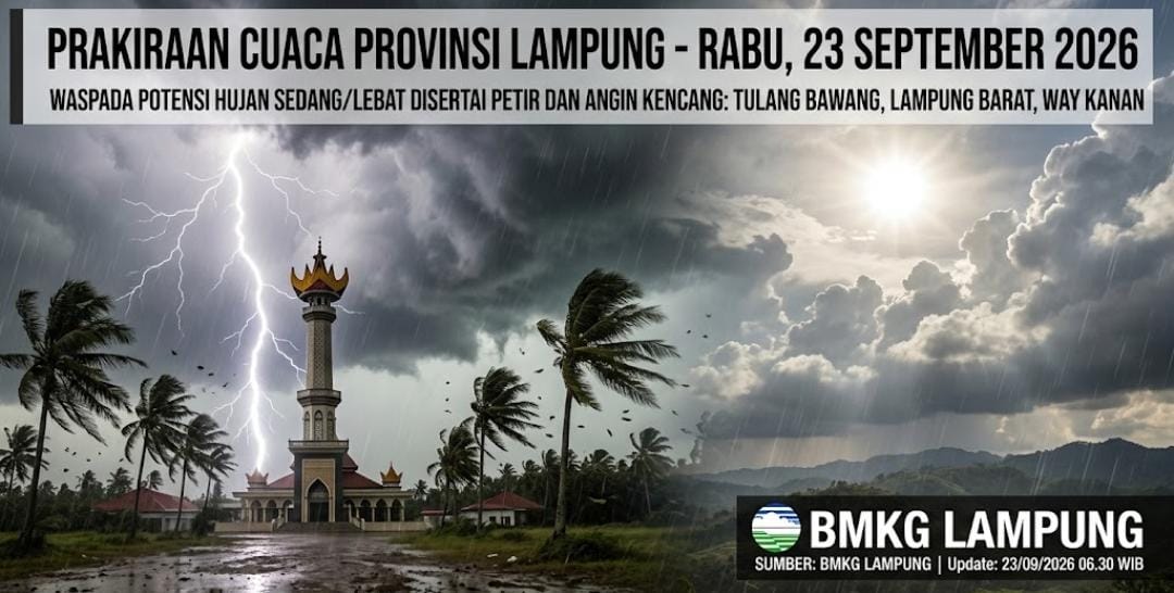 Prakiraan Cuaca Lampung Hari Ini: Siang-Sore Diguyur Hujan, Wilayah Ini Patut Waspada Cuaca Ekstrem