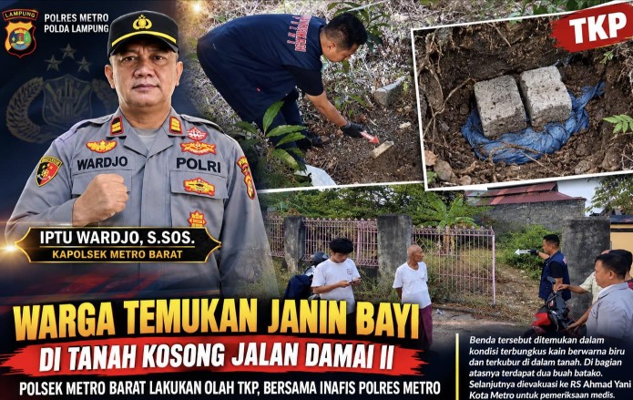 Polisi Selidiki Temuan Benda Diduga Janin di Metro Barat