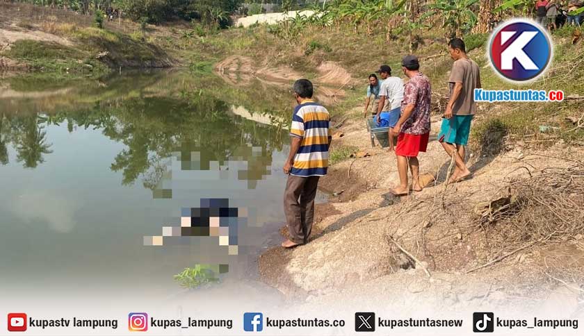 Geger! Ditemukan Mayat Mengapung di Sungai Pekon Pasir Ukir Pringsewu