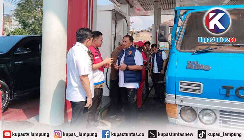 Pemprov Lampung-Polda Sidak Sejumlah SPBU, Temukan Antrean Mengular