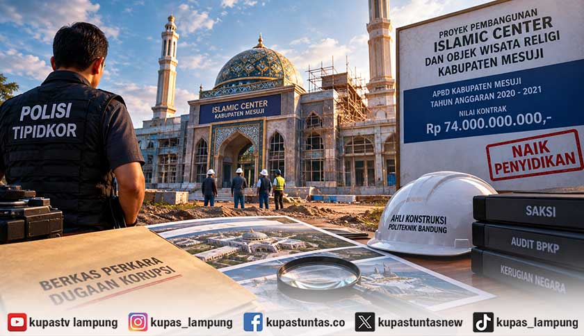 Kasus Dugaan Korupsi Islamic Center Mesuji Rp74 Miliar Naik Penyidikan